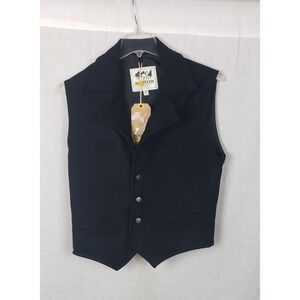 Schaefer Outfitter Cattle Baron Wool Vest Mens M Black Western Cowboy Ranch